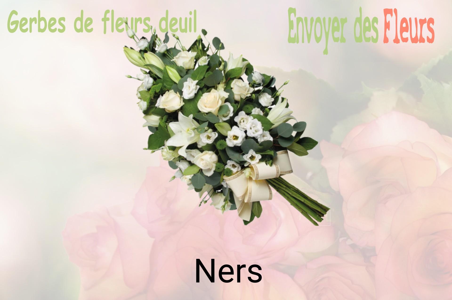 Gerbe de fleurs de deuil livrée à Ners